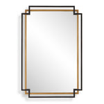 Modern Overlap Frame Wall Mirror 34.13" H Bronze Outer Gold Inner Finish by One Pixie Street