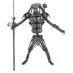 Metal Predator Figurine 9.45" H – Handmade Warrior with Spear By Old Modern Handicrafts