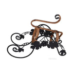 Metal Carriage Wine Holder – Grapevine Design – 9.84 Inch Table Display By Old Modern Handicrafts