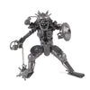 Handmade Metal Predator Figurine – Chain Flail & Shield – 9 Inch Sci-Fi Decor