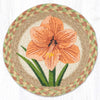 Floral Amaryllis Trivet – 10" Round Braided Jute Hot Pad for Seasonal Decor