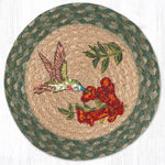 Earth Rugs Hummingbird Printed Round Trivet 10"x10" Heat-Resistant Kitchen Accessory