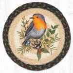 Earth Rugs Nature-Inspired Jute Trivet – 10" Round Table Protector with Bird Art
