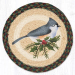 Earth Rugs Eco-Friendly Jute Trivet – Rustic Winter Bird Design by Suzanne Pienta