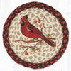 Hand Stenciled Wildlife Trivet with Cardinal Motif 10"x10"
