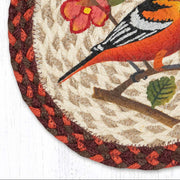 Farmhouse Style Oriole Printed Jute Trivet Round 10 Inches Hand Crafted