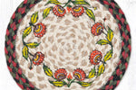Rustic Holiday Floral Print Hot Pad – Braided Jute 10
