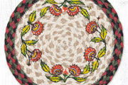 Rustic Holiday Floral Print Hot Pad – Braided Jute 10