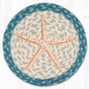 Nautical Pencil Starfish Design 10 Inch Braided Jute Table Protector
