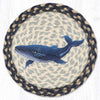 Coastal Blue Whale Design 10 Inch Round Jute Table Protector