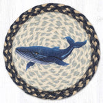 Earth Rugs Marine Life Blue Whale Printed 10" Round Jute Trivet