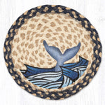 Earth Rugs Whale Tail Printed Round Trivet – 10" Nautical Coastal Hot Pad
