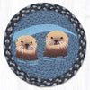 10 Inch Sea Otters Round Jute Hot Pad – Nautical Style