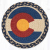 Earth Rugs Colorado Flag Printed Round Braided Jute Trivet – Rustic Style