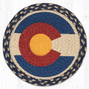 Earth Rugs Colorado Flag Printed Round Braided Jute Trivet – Rustic Style