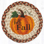 Earth Rugs Fall Welcome Printed Round Braided Jute Trivet – 10" Autumn Hot Pad