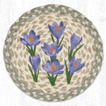 Earth Rugs Crocus Flower Printed Round Jute Trivet – 10" Table Protector