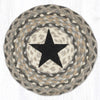 Earth Rugs Black Star Printed Round 10" Jute Trivet – Primitive Farmhouse Decor