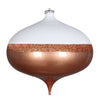 Vickerman MT180958 8" Rose Gold Candy/White Glitter Onion Ornament