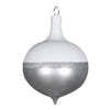 Vickerman MT181107 12" Silver Candy/White Glitter Drop Ornament