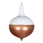 Vickerman MT181058 9" Rose Gold Candy/White Glitter Drop Ornament
