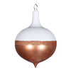 Vickerman MT181158 12" Rose Gold Candy/White Glitter Drop Ornament