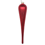 Vickerman MT195003D 11" Red Matte Glitter Drop Christmas Ornament Set Of 3