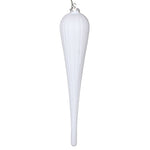 Vickerman MT195011D 11" White Matte Glitter Drop Christmas Ornament Set Of 3