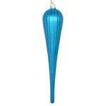 Vickerman MT195012D 11" Turquoise Matte Glitter Drop Christmas Ornament Set Of 3
