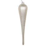 Vickerman MT195038D 11" Champagne Matte Glitter Drop Christmas Ornament Set Of 3