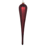 Vickerman MT195065D 11" Burgundy Matte Glitter Drop Christmas Ornament Set Of 3