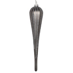 Vickerman MT195087D 11" Pewter Matte Glitter Drop Christmas Ornament Set Of 3
