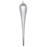 Vickerman MT195107D 15.75" Silver Matte Glitter Drop Christmas Ornament Pack Of 2