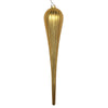 Vickerman MT195108D 15.75" Gold Matte Glitter Drop Christmas Ornament Pack Of 2