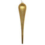 Vickerman MT195108D 15.75" Gold Matte Glitter Drop Christmas Ornament Pack Of 2