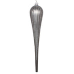 Vickerman MT195187D 15.75" Pewter Matte Glitter Drop Christmas Ornament Pack Of 2