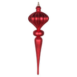 Vickerman MT195303 21" Red Matte Finial Ornament With Glitter Accents