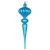 Vickerman MT195312 21" Turquoise Matte Finial Ornament With Glitter Accents