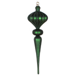 Vickerman MT195324 21" Emerald Matte Finial Ornament With Glitter Accents
