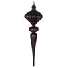 Vickerman MT195375 21" Chocolate Matte Finial Ornament With Glitter Accents