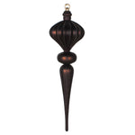 Vickerman MT195375 21" Chocolate Matte Finial Ornament With Glitter Accents