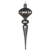 Vickerman MT195387 21" Pewter Matte Finial Ornament With Glitter Accents