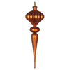 Vickerman MT195388 21" Copper Matte Finial Ornament With Glitter Accents