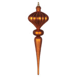 Vickerman MT195388 21" Copper Matte Finial Ornament With Glitter Accents