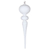 Vickerman MT195411 25" White Matte Finial Ornament With Glitter Accents