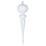 Vickerman MT195411 25" White Matte Finial Ornament With Glitter Accents