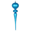 Vickerman MT195412 25" Turquoise Matte Glitter Finial Ornament