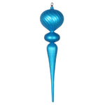 Vickerman MT195412 25" Turquoise Matte Glitter Finial Ornament