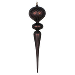 Vickerman MT195475 25" Chocolate Matte Glitter Finial Ornament