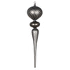 Vickerman MT195487 25" Pewter Matte Finial Ornament With Glitter Accents